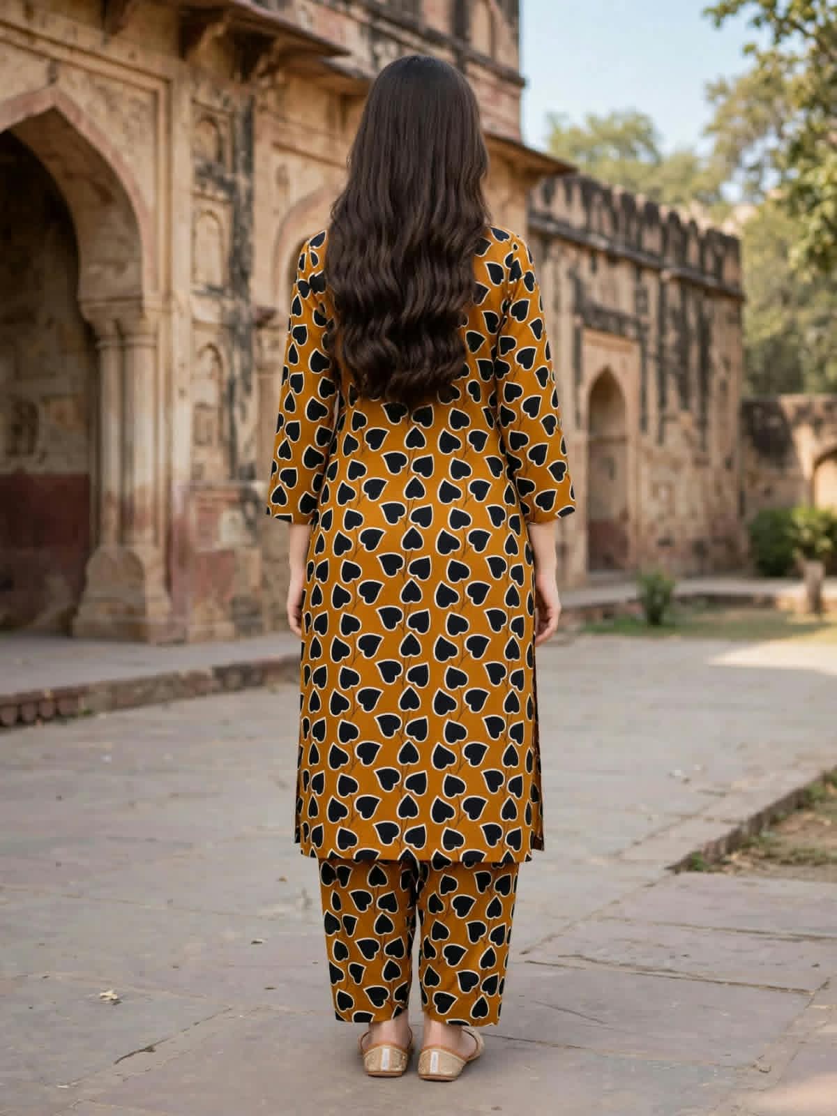 Poly Cotton 2 Piece All Over Digital Printed Suit - KT1033