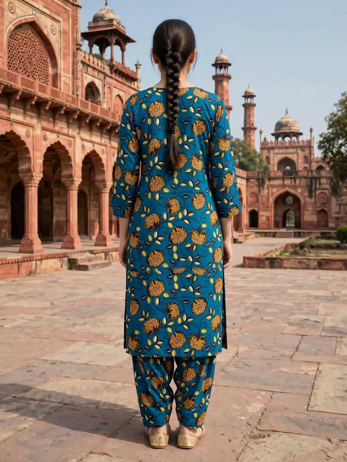 Poly Cotton 2 Piece All Over Digital Printed Suit - KT1026