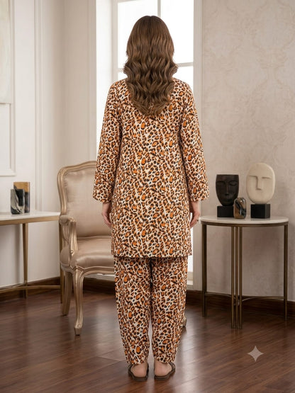 Poly Cotton 2 Piece All Over Digital Printed Suit - KT1055