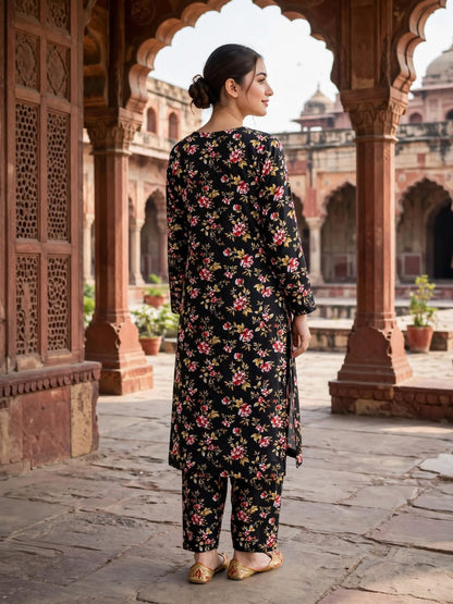 Poly Cotton 2 Piece All Over Digital Printed Suit - KT1065