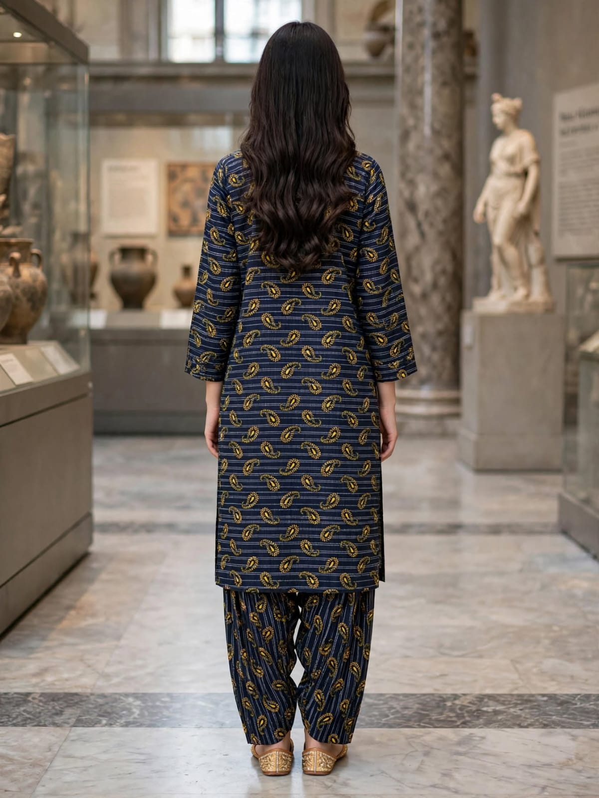 Poly Cotton 2 Piece All Over Digital Printed Suit - KT1004