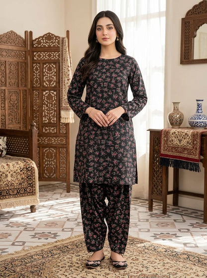 Poly Cotton 2 Piece All Over Digital Printed Suit - KT1003