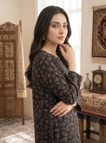 Poly Cotton 2 Piece All Over Digital Printed Suit - KT1003
