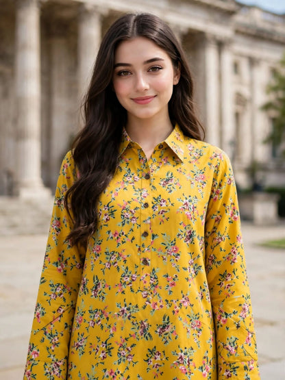 Poly Cotton 2 Piece All Over Digital Printed Suit - KT1011