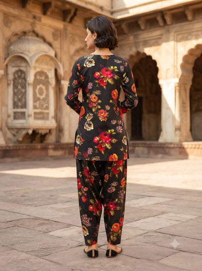 Poly Cotton 2 Piece All Over Digital Printed Suit - KT1068