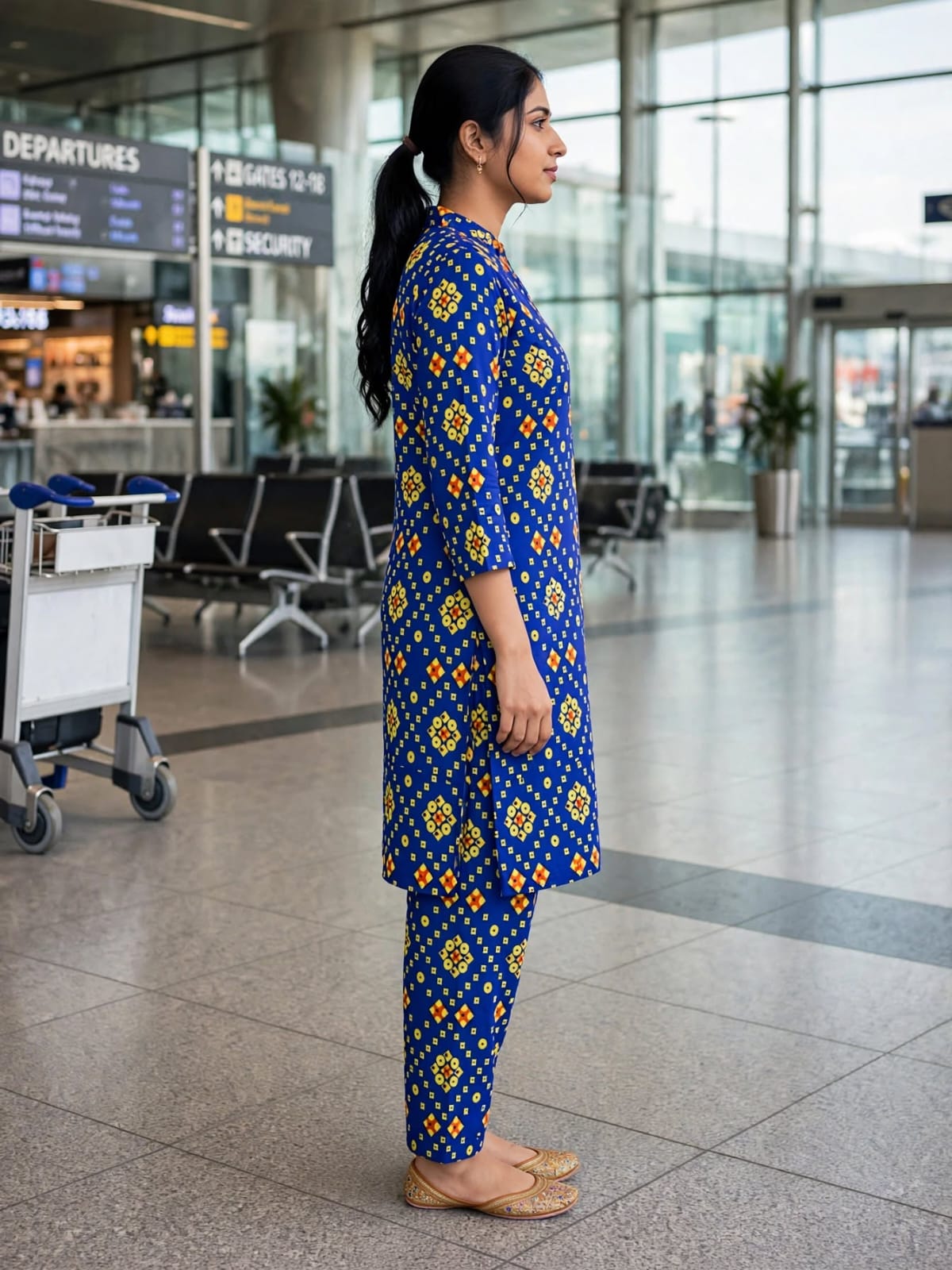 Poly Cotton 2 Piece All Over Digital Printed Suit - KT1069